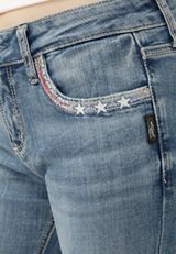 Silver Jeans Co.&reg; Elyse Mid Rise Luxe Stretch Americana Cuffed Capri, C2806, small
