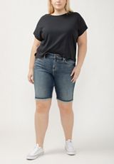 Plus Size Silver Jeans Co.&reg; Suki Curvy Mid Rise Americana 10in Bermuda Short, , small