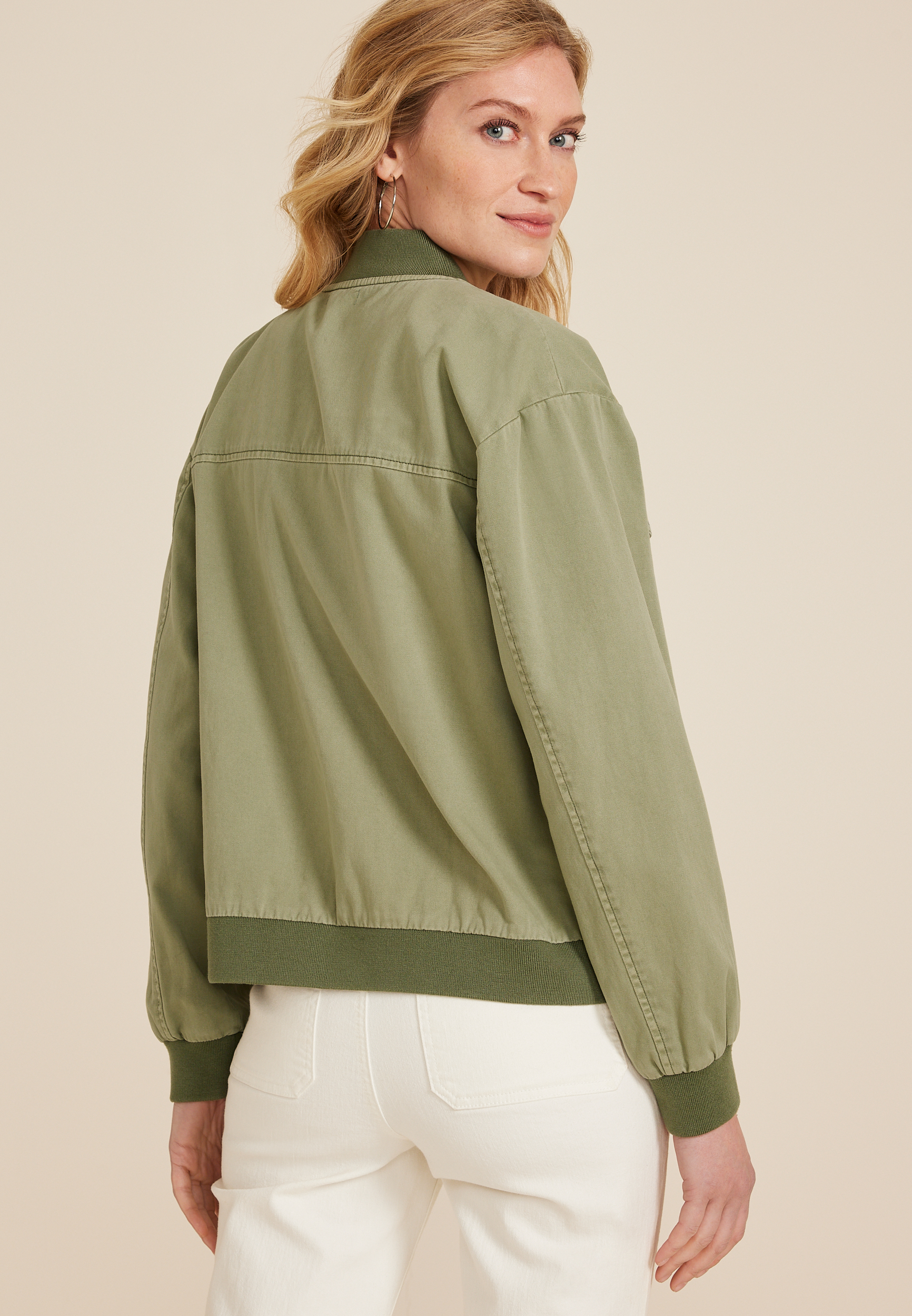 Twill Bomber Jacket, , large