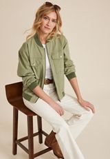 Twill Bomber Jacket, , small