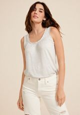 Effortless Ruched Striped Tank Top, C3986, small