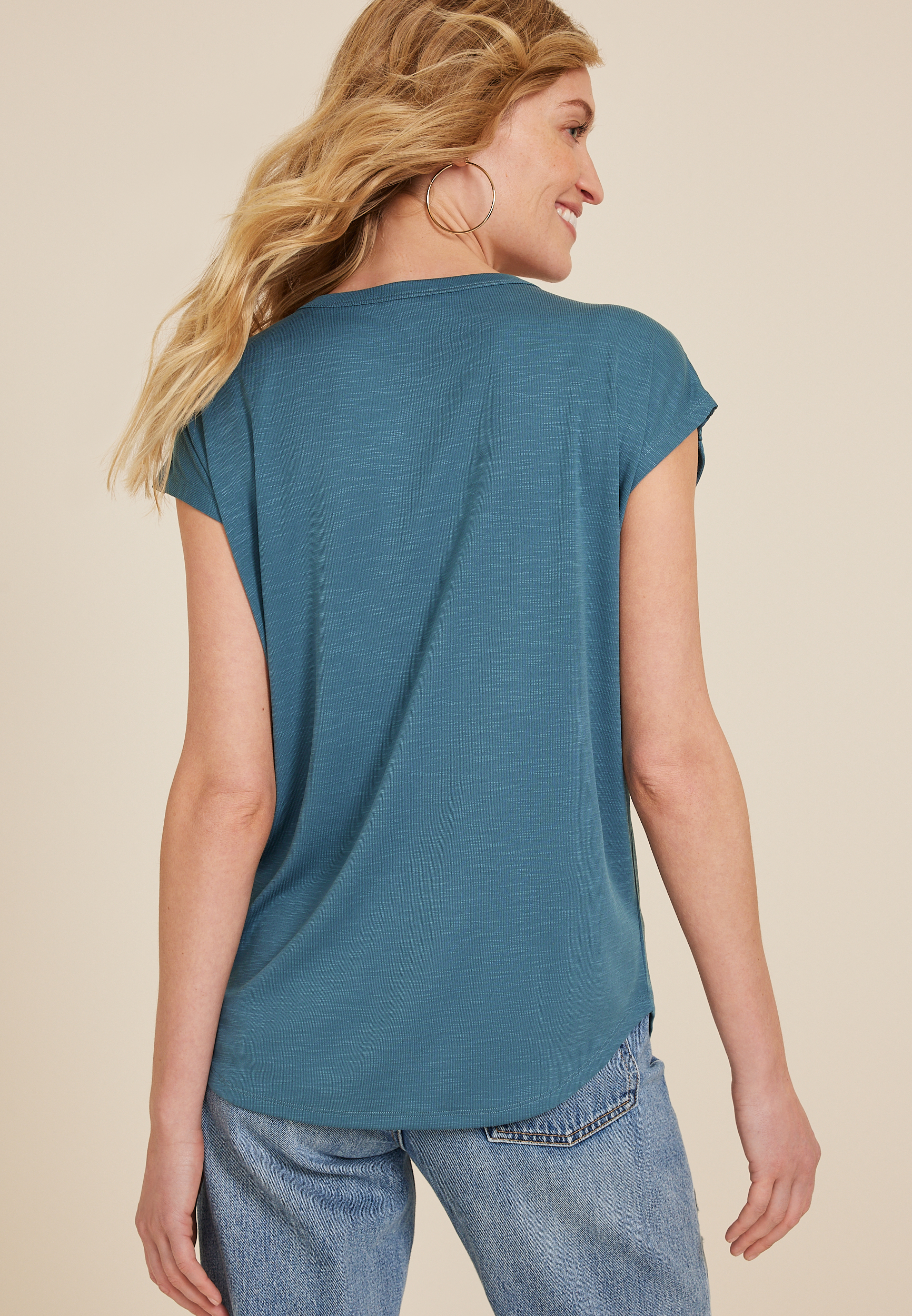 Smocked Yoke Dolman Tee, C2151, large