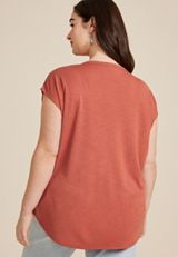 Plus Size Smocked Yoke Dolman Tee, C9347, small