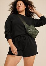 Plus Size Cloud Scuba Knit High Rise 4in Short, , small