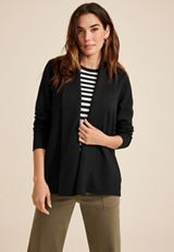 Shawl Collar Scuba Knit Cardigan, C106, small