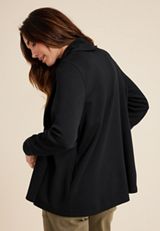 Shawl Collar Scuba Knit Cardigan, C106, small