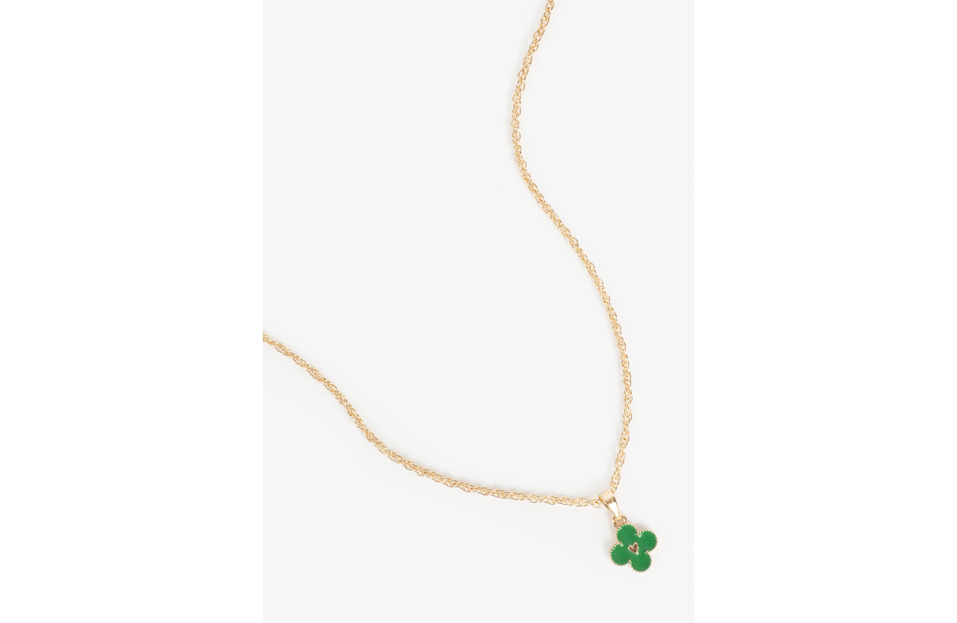 Gold Four Leaf Clover Pendant Necklace