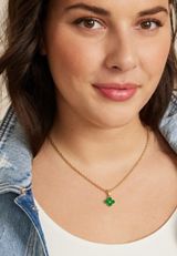 Gold Four Leaf Clover Pendant Necklace, C1612, small