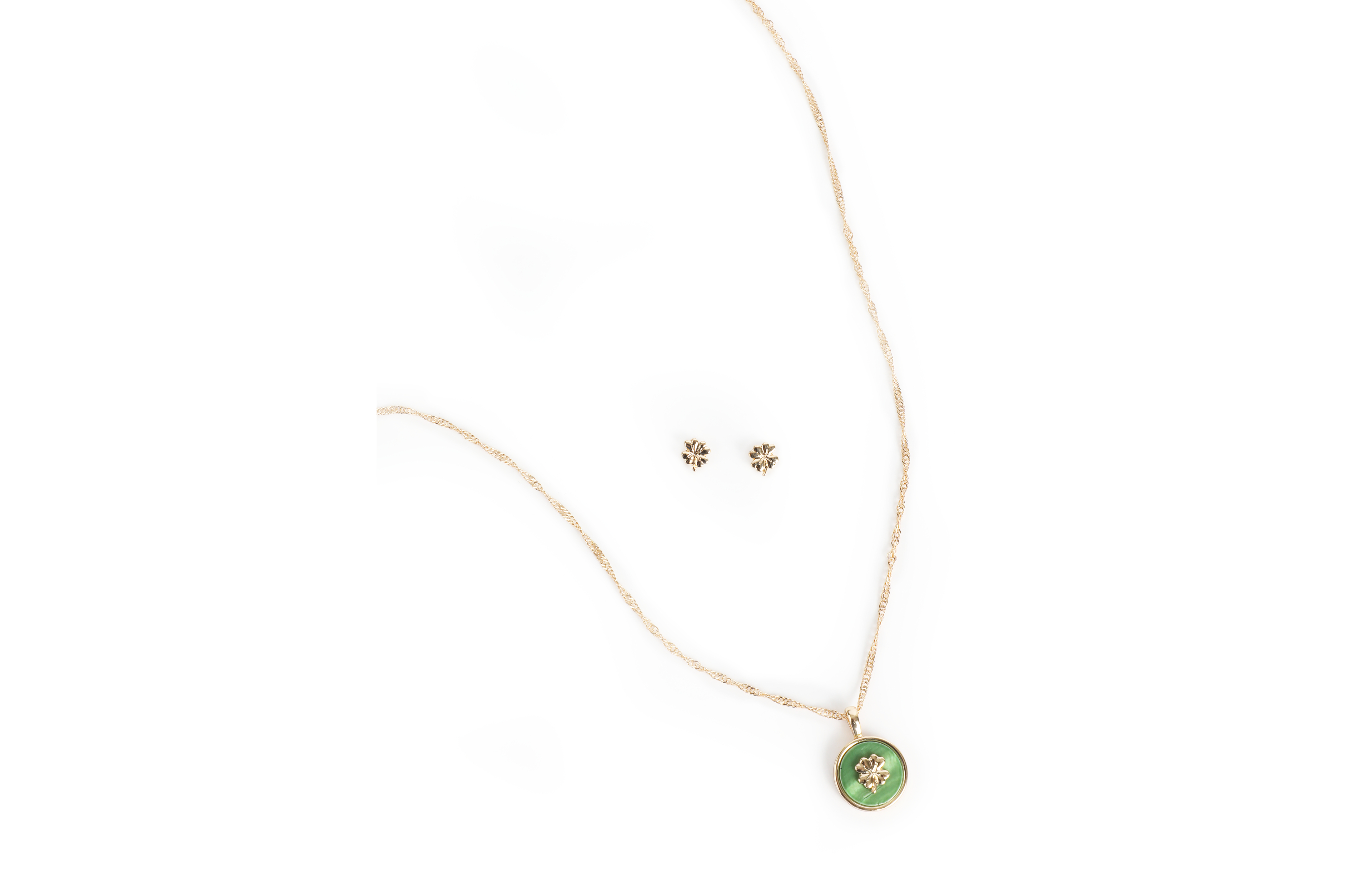 Clover Necklace And Earring Set