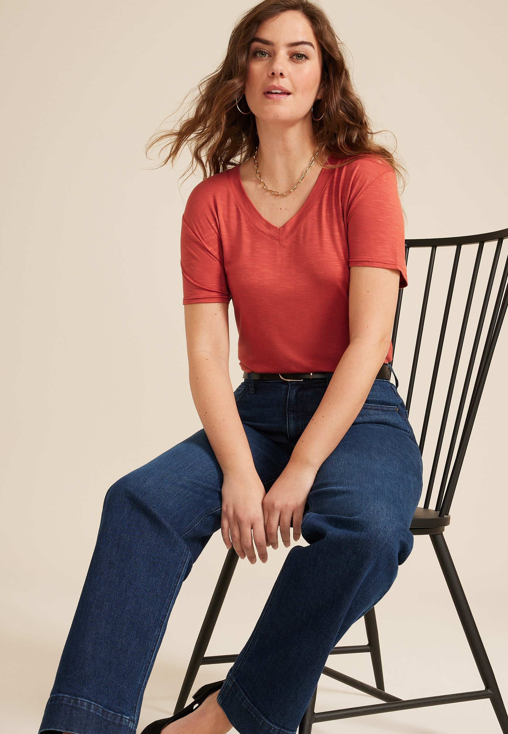 24/7 V Neck Tee, C1569, large