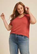 Plus Size 24/7 V Neck Tee, C1569, small