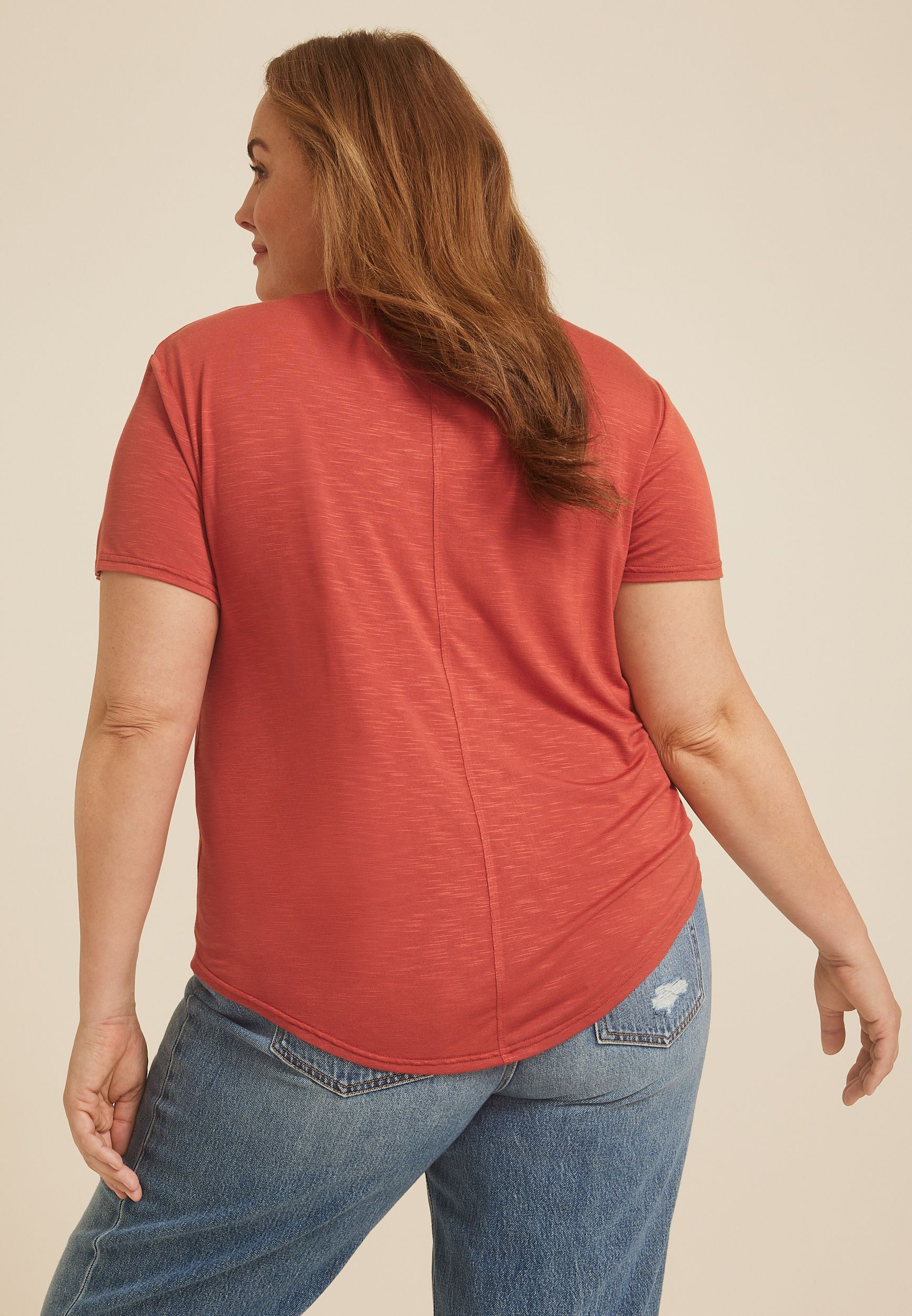 Plus Size 24/7 V Neck Tee, C1569, large