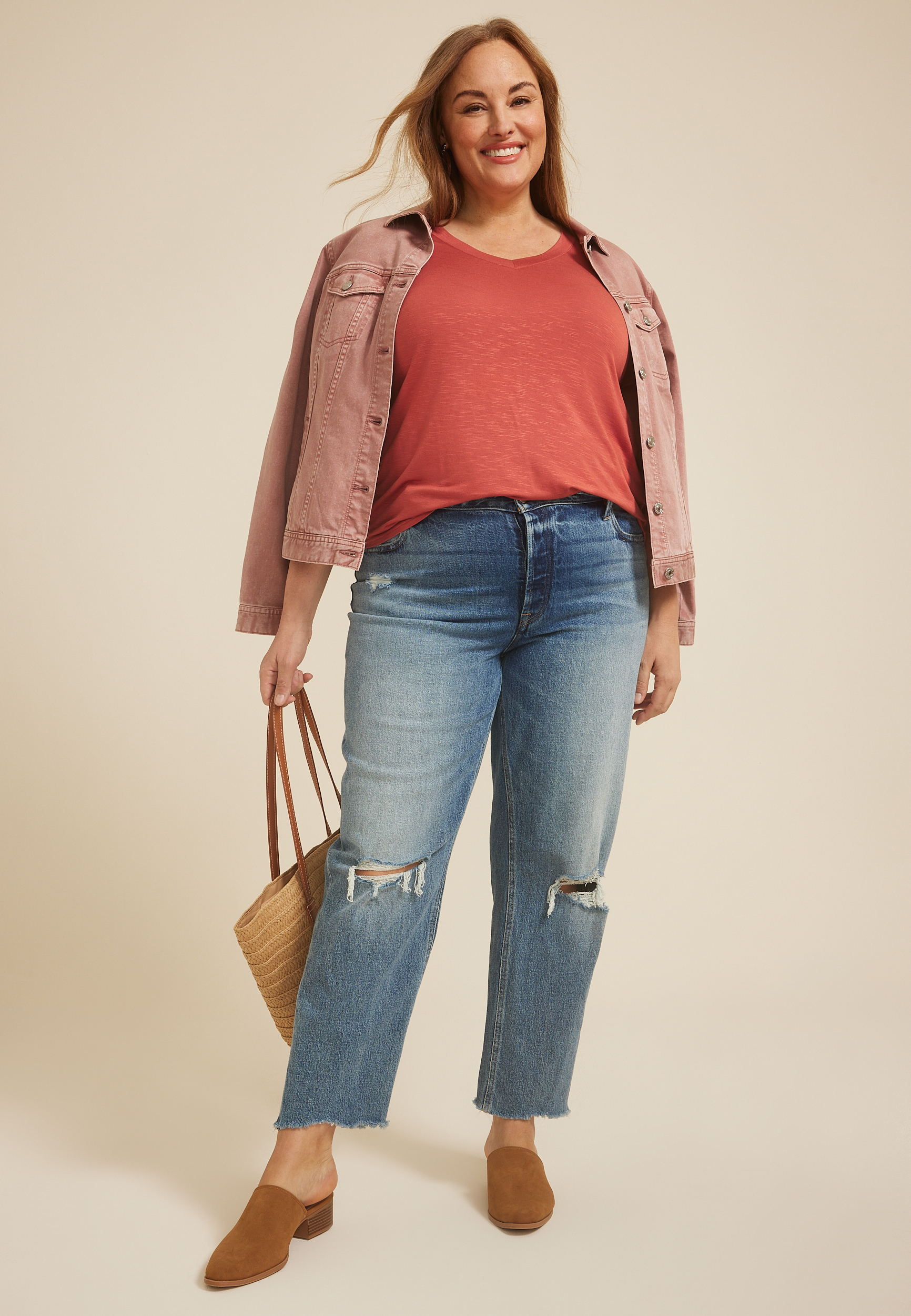 Plus Size 24/7 V Neck Tee, C1569, large