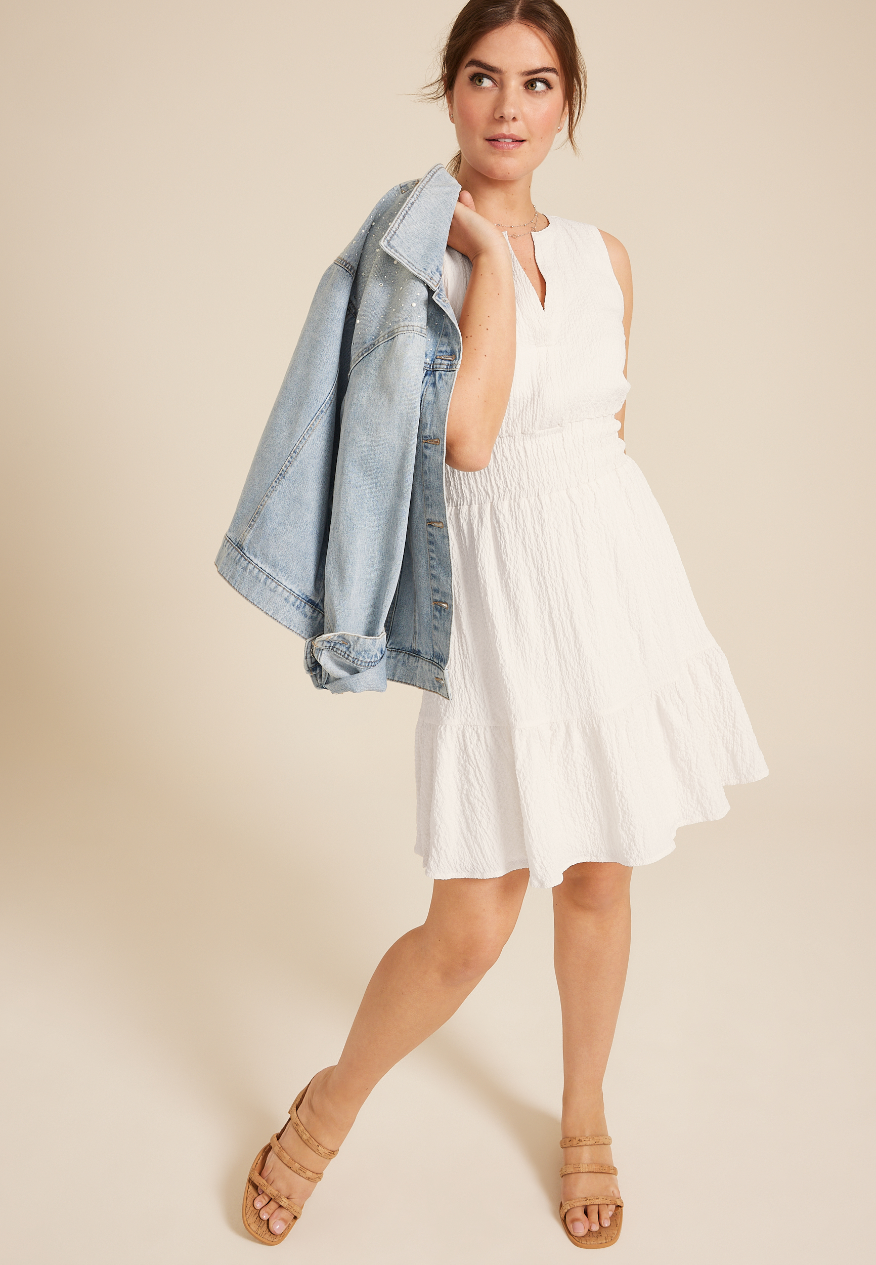 Bare Notch Neck Skater Dress