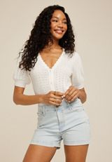 m jeans by maurices&trade; Striped High Rise 3.5in Short, , small