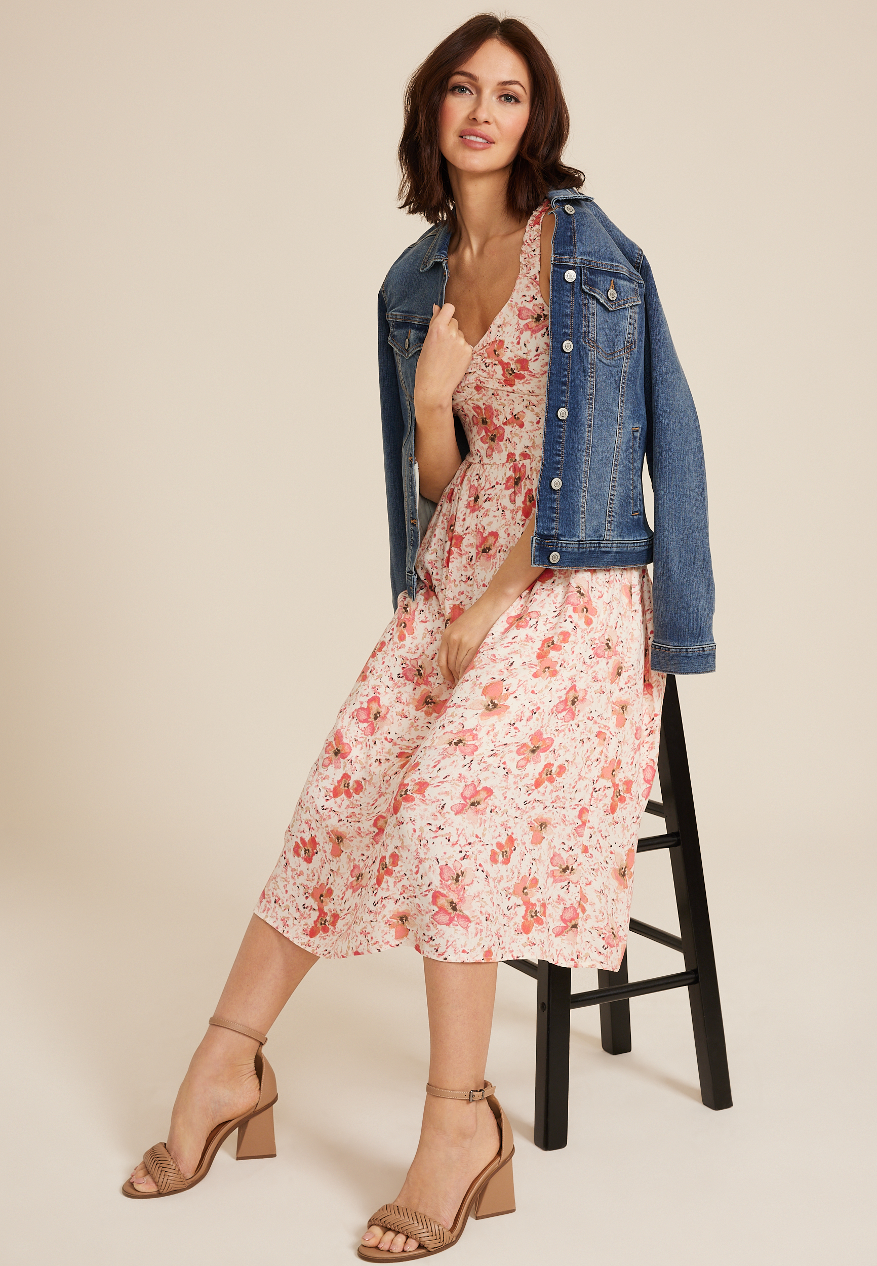 Bare Floral Midi Dress