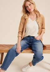 24/7 Floral V Neck Tee, OATMEAL COMBO, small