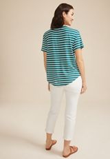 24/7 Striped V Neck Tee, C9887, small