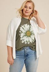 Plus Size Daisy Relaxed Fit Graphic Tee, C4153, small