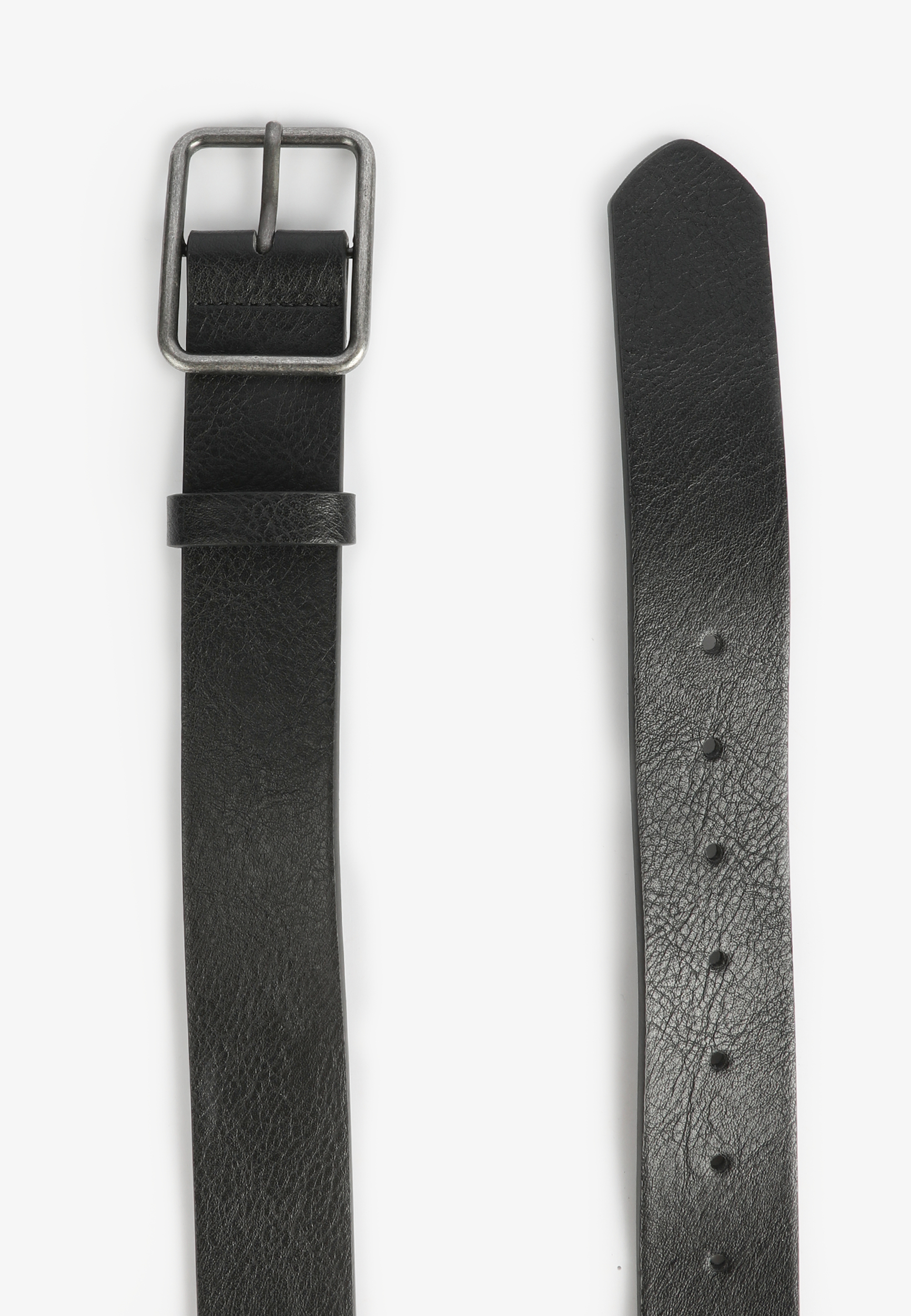 Square Buckle Belt, BLACK, large