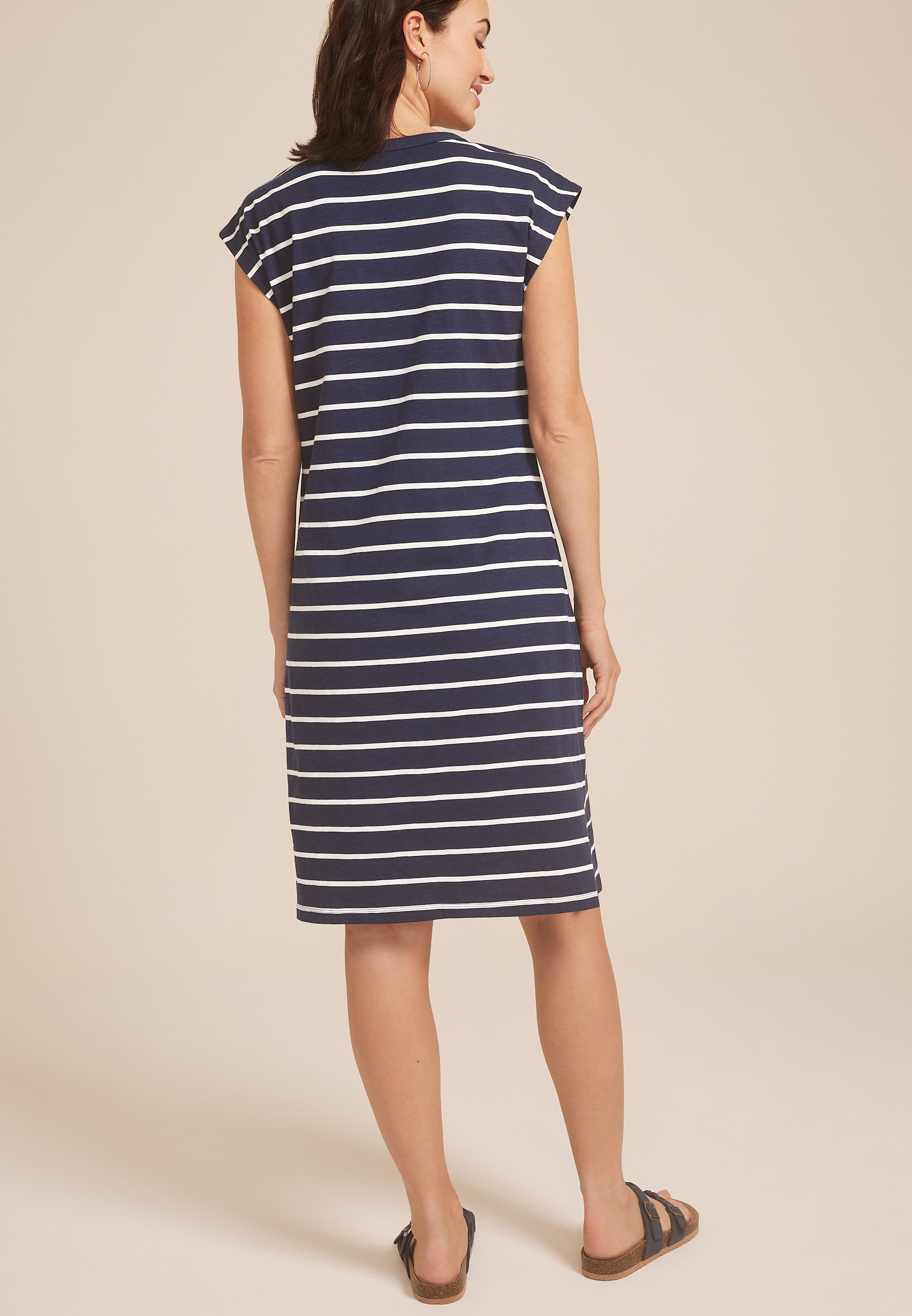 24/7 Crew Neck T Shirt Dress, BLUE JASMINE COMBO, large