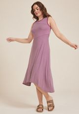 24/7 Bare Asymmetrical Striped Midi Dress, C4304, small