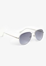 Skyline Aviator White Sunglasses, WHITE, small