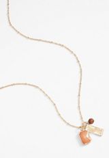 Sunburst Rectangle Cluster Pendant Necklace, GOLD, small