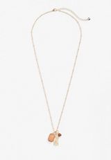 Sunburst Rectangle Cluster Pendant Necklace, GOLD, small