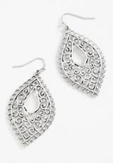 Silver Filigree Teardrop Earrings, C431, small