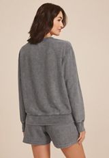Corded Floral Crew Neck Sweatshirt, C125, small