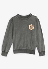 Corded Floral Crew Neck Sweatshirt, C125, small