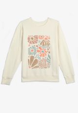 Corded Floral Crew Neck Sweatshirt, C2789, small