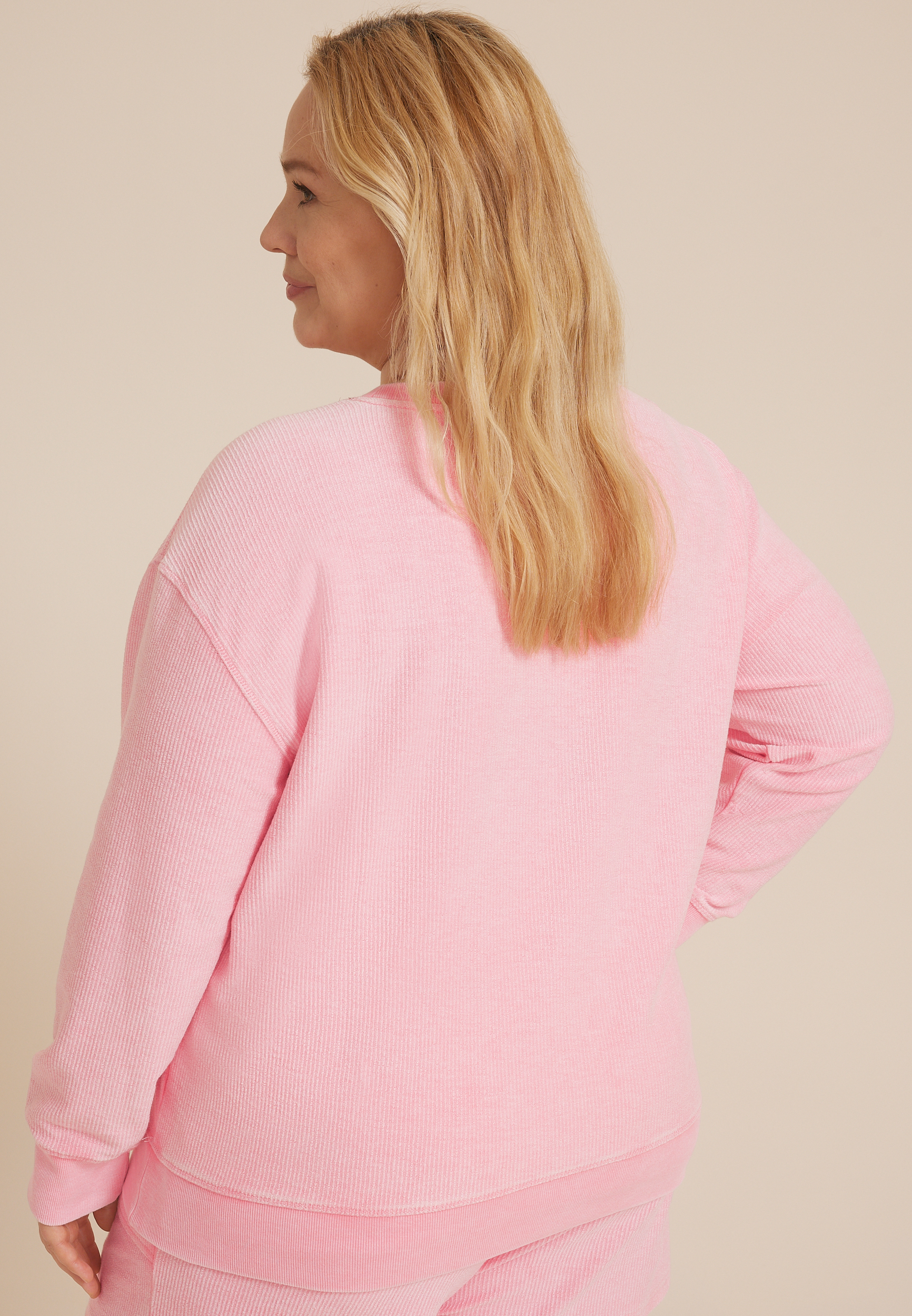 Plus Size Corded Mama Crew Neck Sweatshirt, C283, large