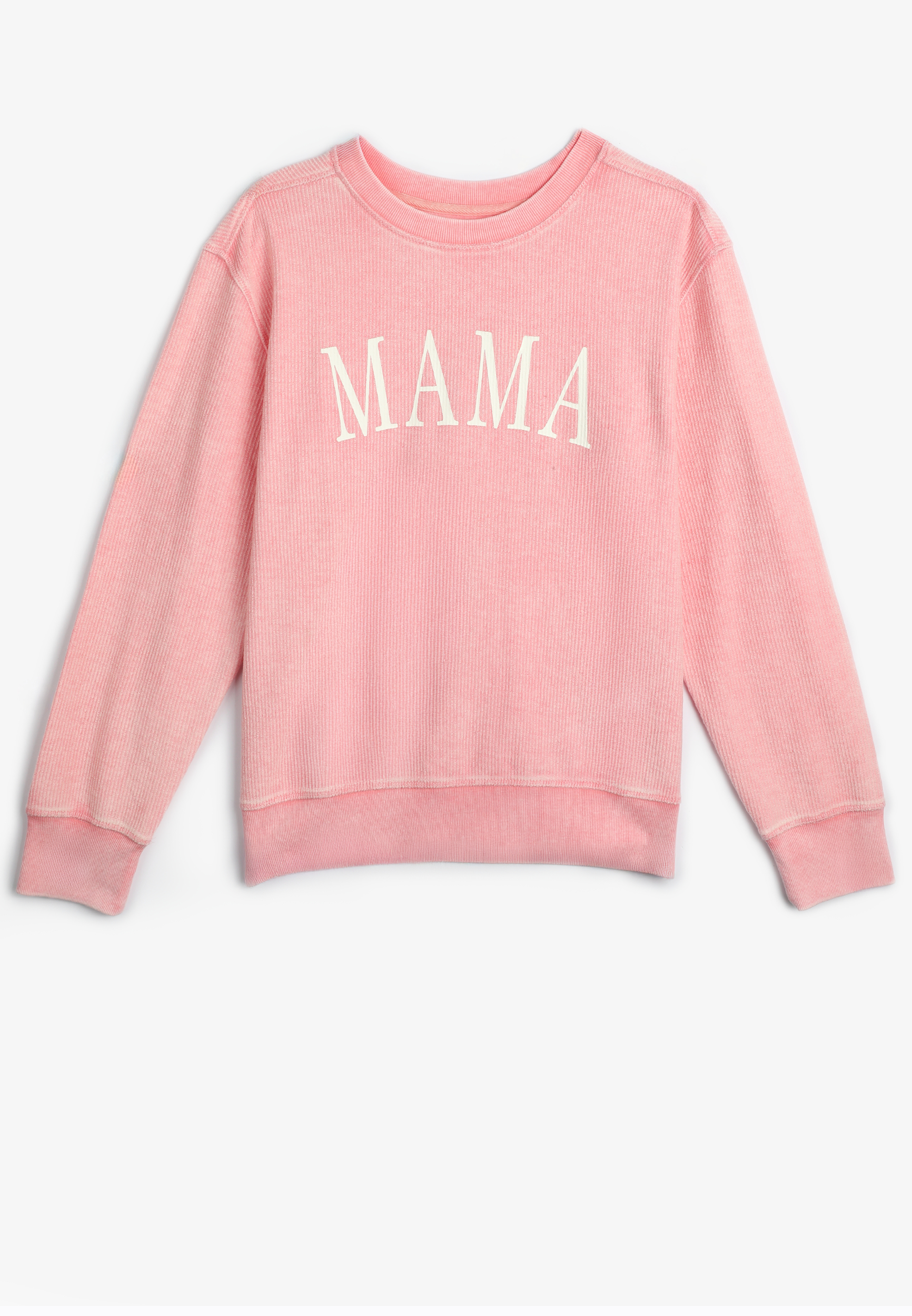 Plus Size Corded Mama Crew Neck Sweatshirt, C283, large