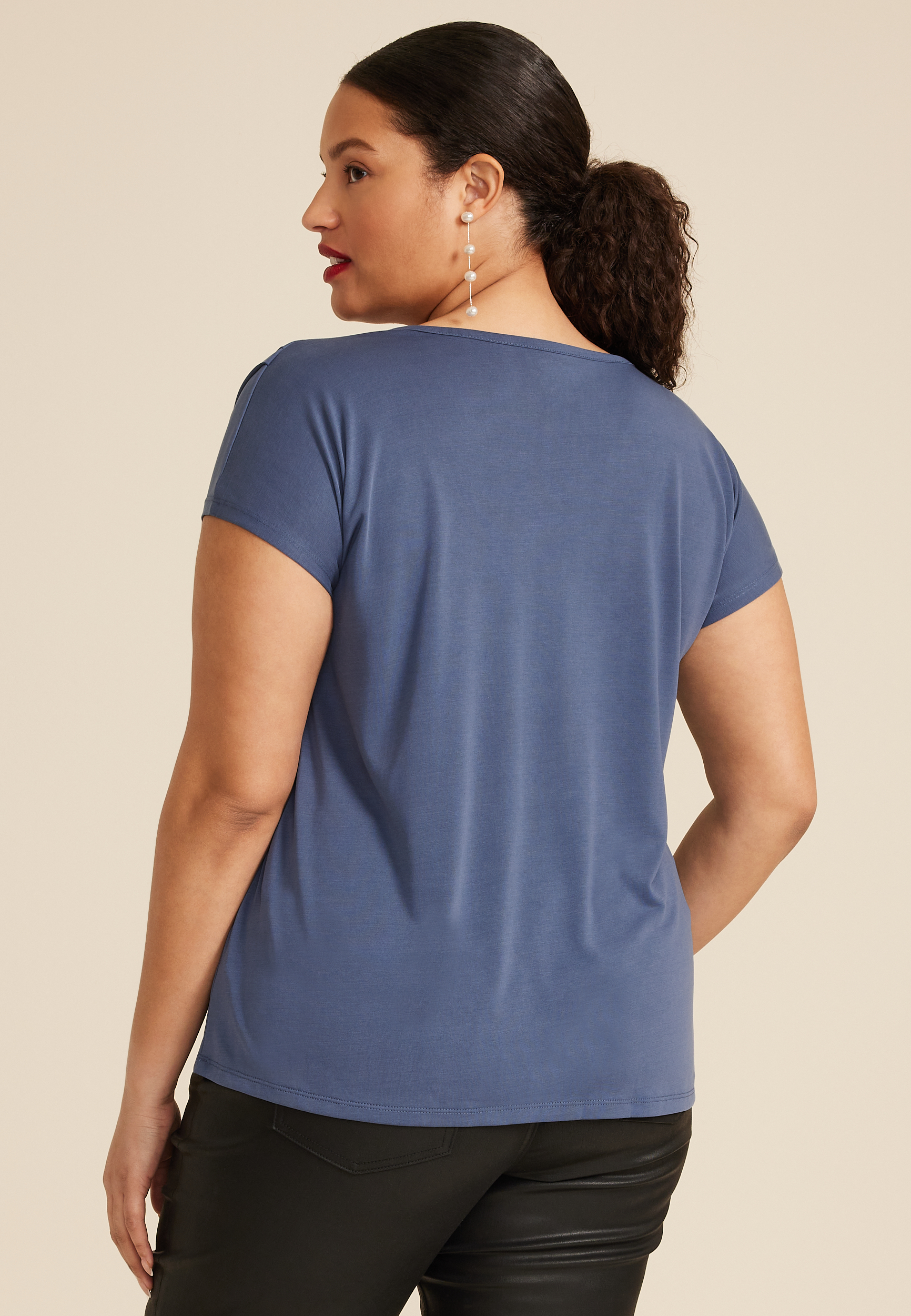 Plus Size 24/7 Fairhaven Pleated Tee, C1149, large
