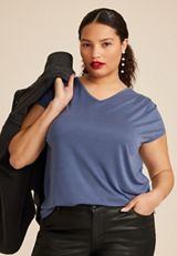 Plus Size 24/7 Fairhaven Pleated Tee, C1149, small