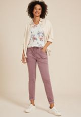 24/7 Fairhaven Floral Pleated Tee, SOFT WHITE COMBO, small