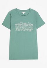Plus Size Wildflower Embroidered Classic Fit Graphic Tee, C531, small