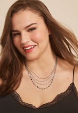Silver Multi Chain Layered Necklace, , small