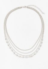 Silver Multi Chain Layered Necklace, , small