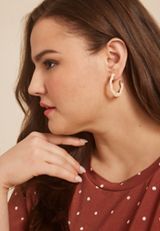 Raffia Wrapped Wavy Hoop Earrings, , small