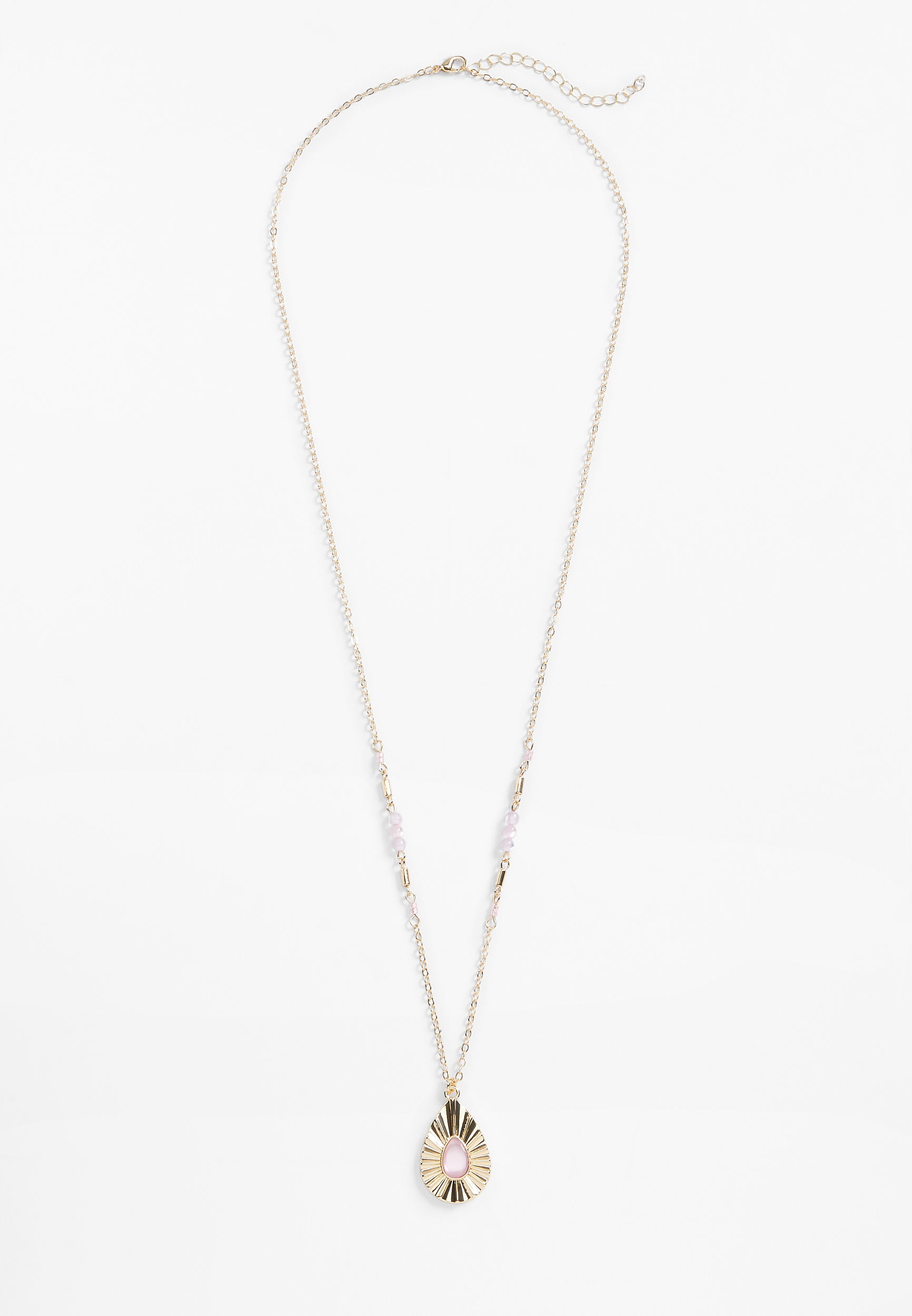 Gold Sunburst Pendant Necklace, , large
