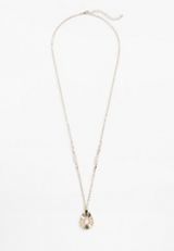 Gold Sunburst Pendant Necklace, , small