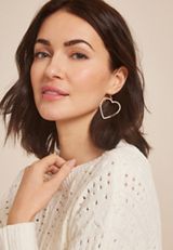 Gold Mom Heart Earrings, GOLD, small