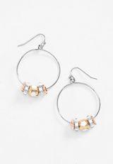 Multi Charm Slider Hoop Earrings, , small
