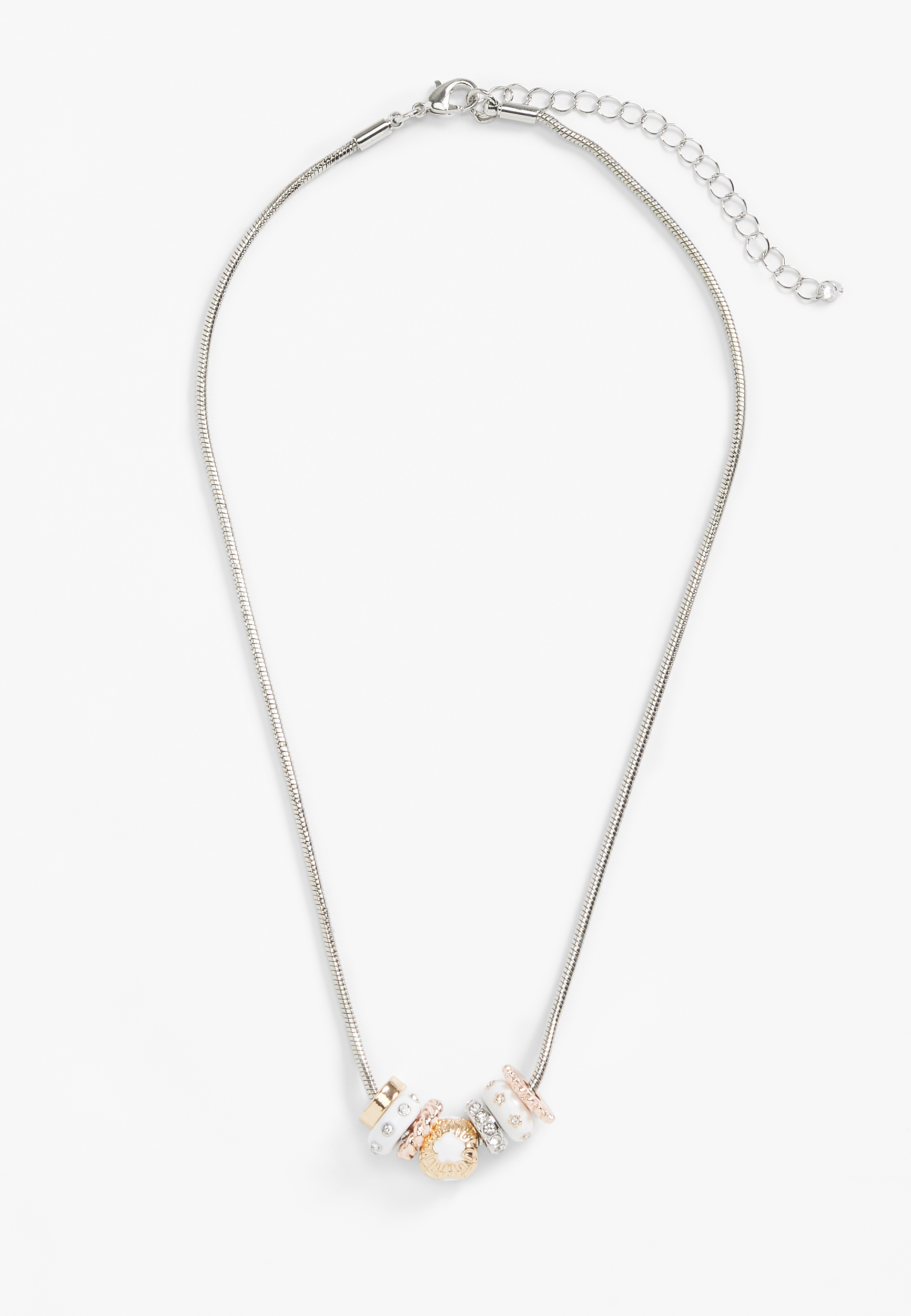 Multi Charm Slider Necklace, , large