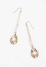 Gold Sunburst Drop Earrings, , small