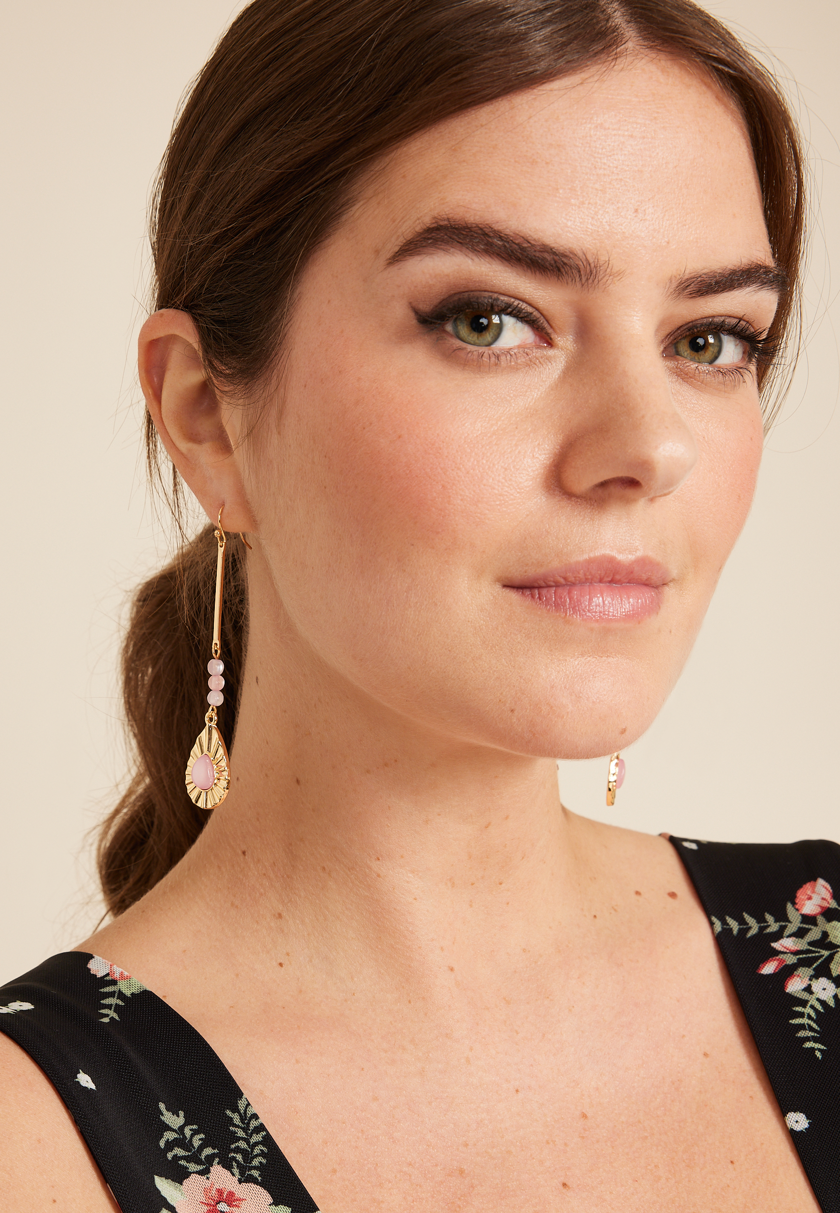 Gold Sunburst Drop Earrings, , large