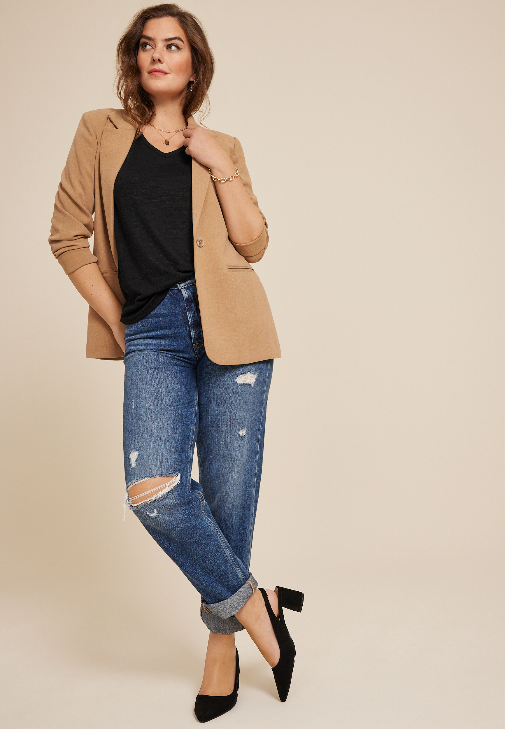Textured Flutter Sleeve Tee, C106, large